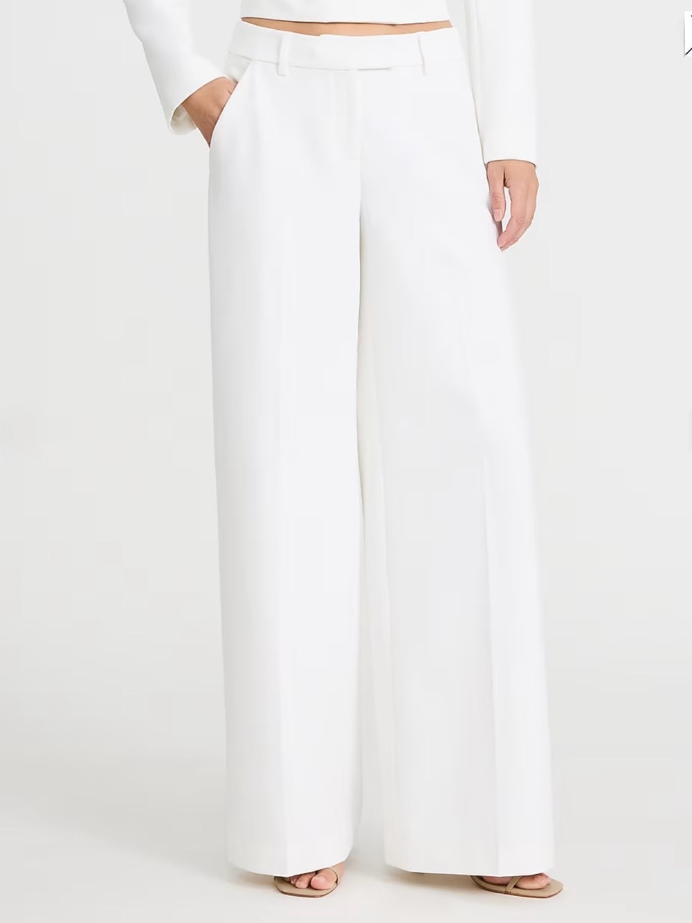 Express White Wide-Leg Midrise Pants